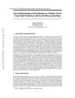 Out-of-Distribution Generalization in Climate-Aware Yield Prediction with Earth Observation Data