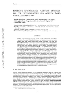 Haystack Engineering: Context Engineering for Heterogeneous and Agentic Long-Context Evaluation