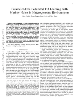 Parameter-Free Federated TD Learning with Markov Noise in Heterogeneous Environments
