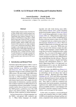 LASER: An LLM-based ASR Scoring and Evaluation Rubric