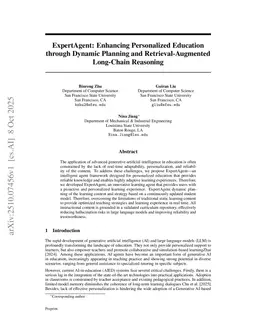 ExpertAgent: Enhancing Personalized Education through Dynamic Planning and Retrieval-Augmented Long-Chain Reasoning