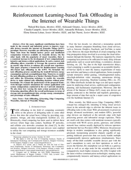 Reinforcement Learning-based Task Offloading in the Internet of Wearable Things
