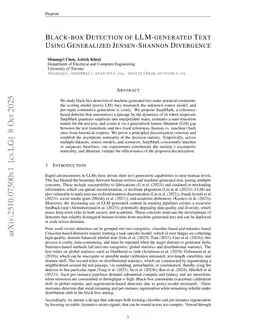 Black-box Detection of LLM-generated Text Using Generalized Jensen-Shannon Divergence