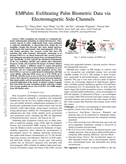 EMPalm: Exfiltrating Palm Biometric Data via Electromagnetic Side-Channels