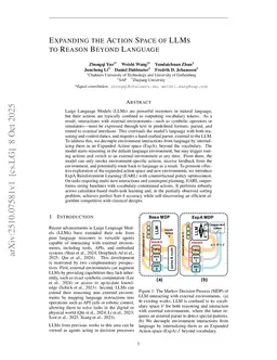 Expanding the Action Space of LLMs to Reason Beyond Language