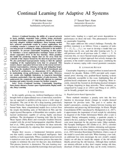 Continual Learning for Adaptive AI Systems