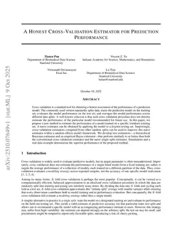 A Honest Cross-Validation Estimator for Prediction Performance