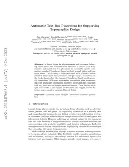 Automatic Text Box Placement for Supporting Typographic Design