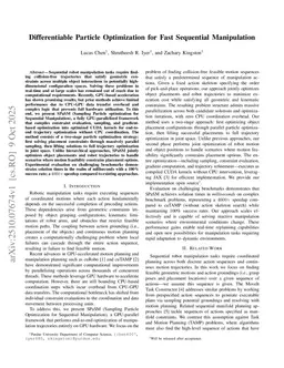 Differentiable Particle Optimization for Fast Sequential Manipulation