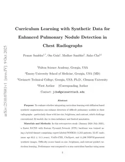 Curriculum Learning with Synthetic Data for Enhanced Pulmonary Nodule Detection in Chest Radiographs