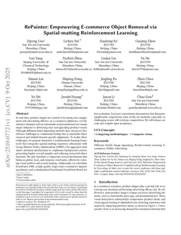 RePainter: Empowering E-commerce Object Removal via Spatial-matting Reinforcement Learning