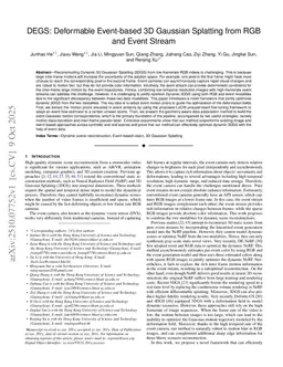 DEGS: Deformable Event-based 3D Gaussian Splatting from RGB and Event Stream