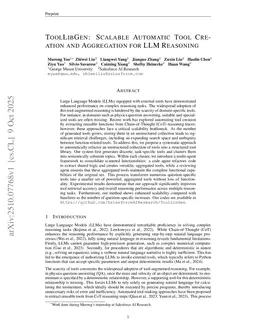 ToolLibGen: Scalable Automatic Tool Creation and Aggregation for LLM Reasoning