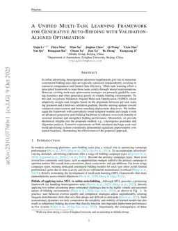 A Unified Multi-Task Learning Framework for Generative Auto-Bidding with Validation-Aligned Optimization