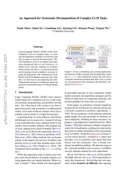 An approach for systematic decomposition of complex llm tasks