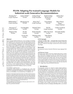 PLUM: Adapting Pre-trained Language Models for Industrial-scale Generative Recommendations