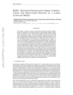 RCPU: Rotation-Constrained Error Compensation for Structured Pruning of a Large Language Model