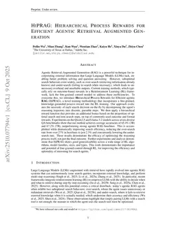 HiPRAG: Hierarchical Process Rewards for Efficient Agentic Retrieval Augmented Generation