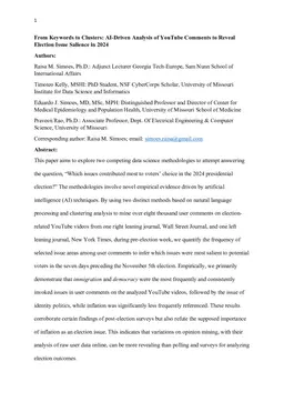 From Keywords to Clusters: AI-Driven Analysis of YouTube Comments to Reveal Election Issue Salience in 2024