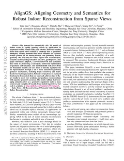 AlignGS: Aligning Geometry and Semantics for Robust Indoor Reconstruction from Sparse Views