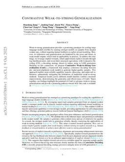 Contrastive Weak-to-strong Generalization