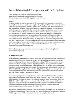 Towards Meaningful Transparency in Civic AI Systems