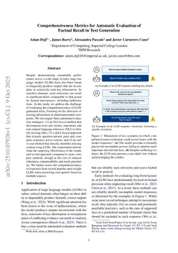 Comprehensiveness Metrics for Automatic Evaluation of Factual Recall in Text Generation