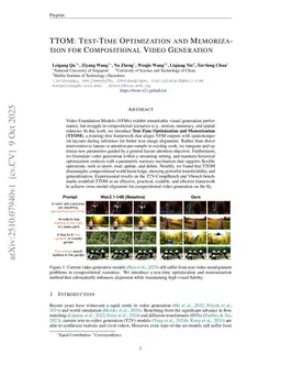 TTOM: Test-Time Optimization and Memorization for Compositional Video Generation