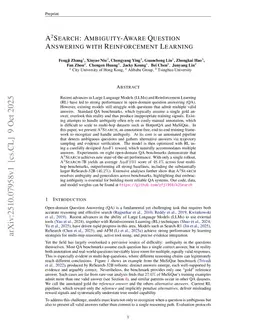 A$^2$Search: Ambiguity-Aware Question Answering with Reinforcement Learning