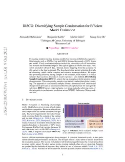 DISCO: Diversifying Sample Condensation for Efficient Model Evaluation