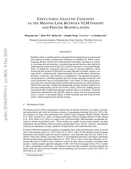 Executable Analytic Concepts as the Missing Link Between VLM Insight and Precise Manipulation