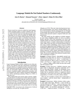 Language Models Do Not Embed Numbers Continuously