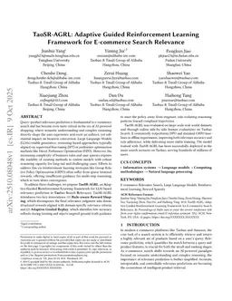 TaoSR-AGRL: Adaptive Guided Reinforcement Learning Framework for E-commerce Search Relevance