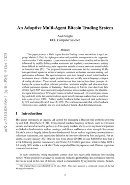 An Adaptive Multi Agent Bitcoin Trading System