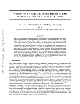 Attribution-by-design: Ensuring Inference-Time Provenance in Generative Music Systems