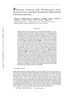 Beyond Textual CoT: Interleaved Text-Image Chains with Deep Confidence Reasoning for Image Editing