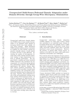 Unsupervised Multi-Source Federated Domain Adaptation under Domain Diversity through Group-Wise Discrepancy Minimization