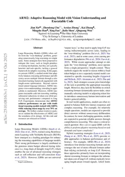 ARM2: Adaptive Reasoning Model with Vision Understanding and Executable Code