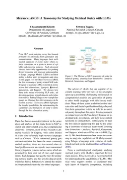 METRICALARGS: A Taxonomy for Studying Metrical Poetry with LLMs