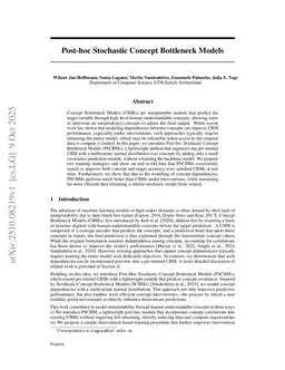 Post-hoc Stochastic Concept Bottleneck Models