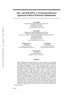 Mix- and MoE-DPO: A Variational Inference Approach to Direct Preference Optimization