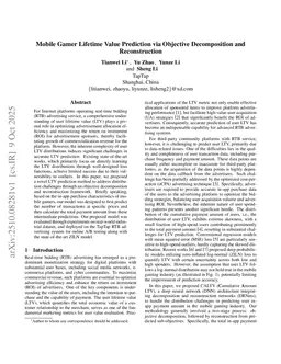 Mobile Gamer Lifetime Value Prediction via Objective Decomposition and Reconstruction