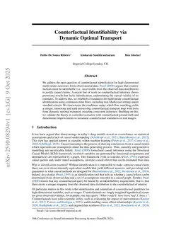 Counterfactual Identifiability via Dynamic Optimal Transport