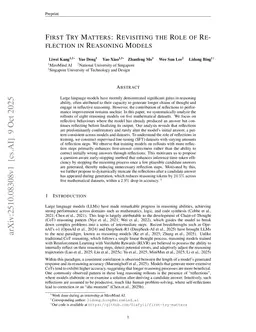 First Try Matters: Revisiting the Role of Reflection in Reasoning Models