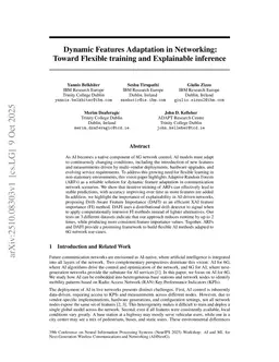 Dynamic Features Adaptation in Networking: Toward Flexible training and Explainable inference