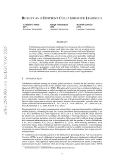 Robust and Efficient Collaborative Learning