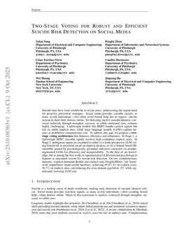 Two-Stage Voting for Robust and Efficient Suicide Risk Detection on Social Media