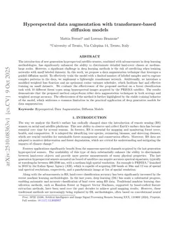 Hyperspectral data augmentation with transformer-based diffusion models