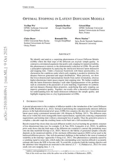 Optimal Stopping in Latent Diffusion Models