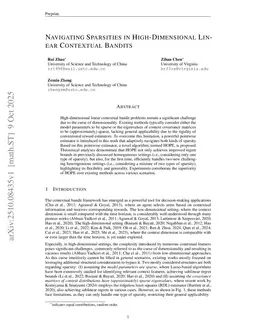 Navigating Sparsities in High-Dimensional Linear Contextual Bandits